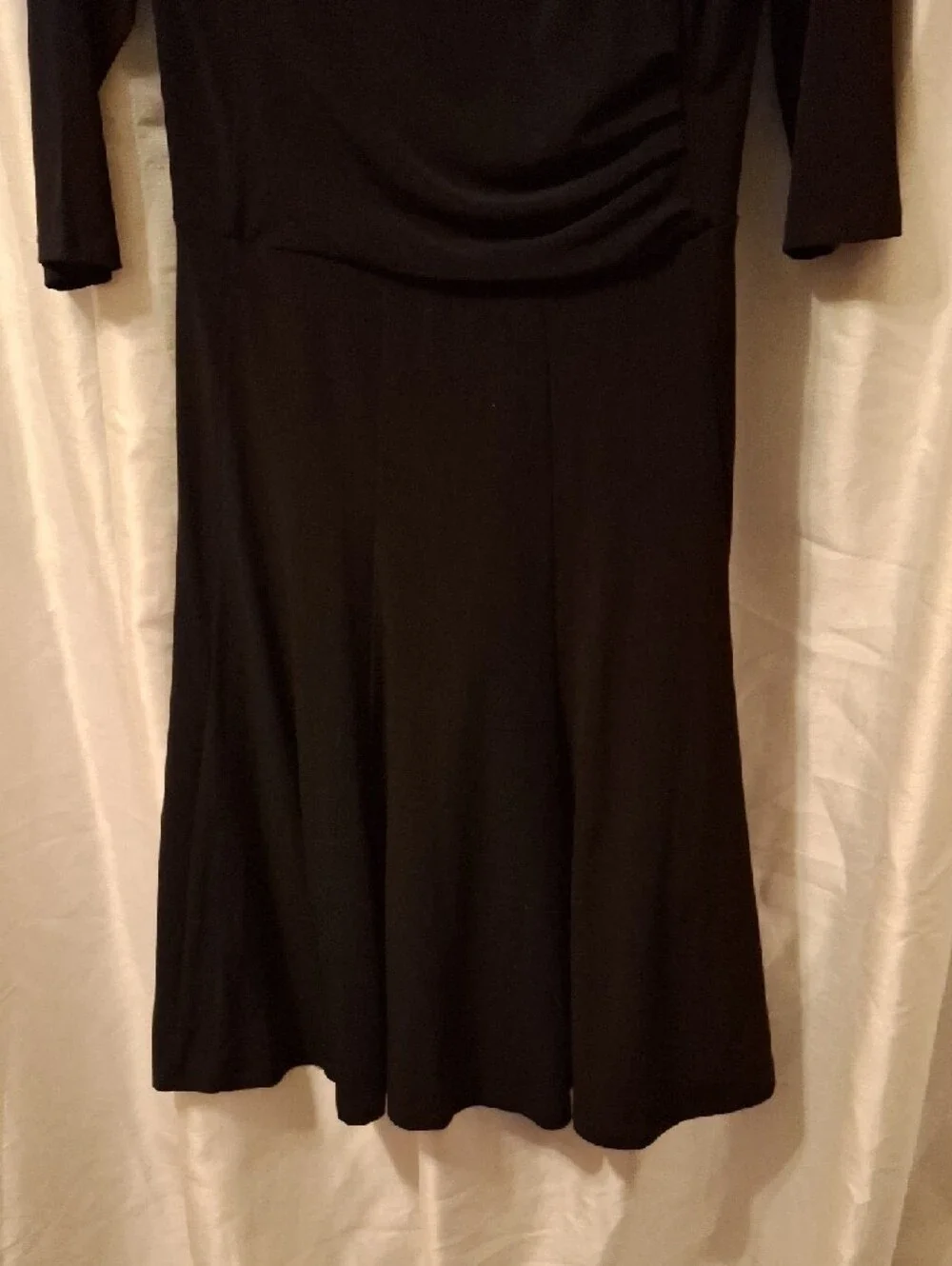 Black Long-Sleeve Fit-and-Flare Dress